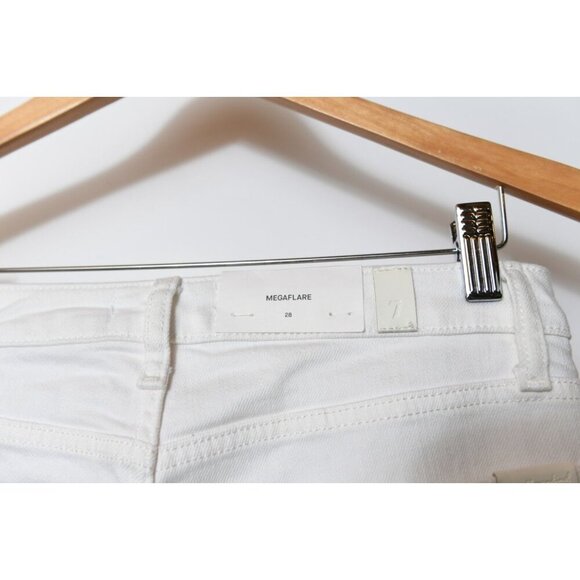 Seven For All Mankind Jeans Womens 28 White Mega Flare Denim Boho Western NEW - Picture 10 of 14